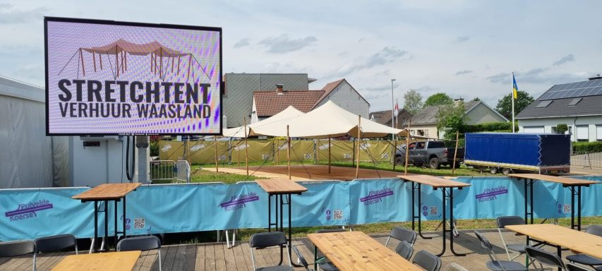 stretchtent huren Oost Vlaanderen met vloer